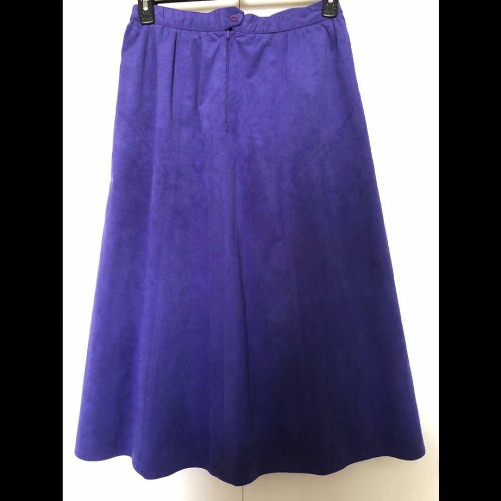 Lilli Ann Collections Vintage Skirt Size M Ultrasuede Facile Flared Casual - Picture 5 of 12